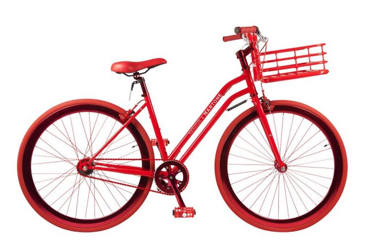  - Une bicyclette rouge contre la grisaille