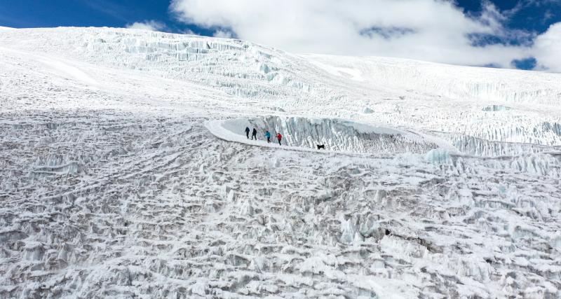 Record du monde de kitesurf en altitude et sensibilisation écologique - Glacier des Evettes