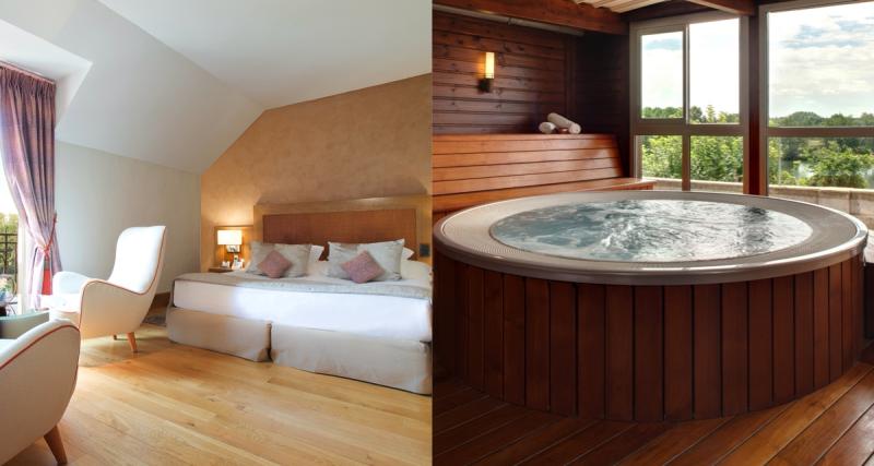 5 idées de chambres d'hôtel avec bains bouillonnants privatifs - La Côte Saint Jacques & Spa
