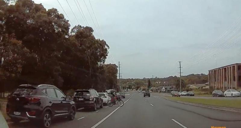  - Ce cycliste déboule de nulle part, beaucoup de risques inutiles pour traverser une route