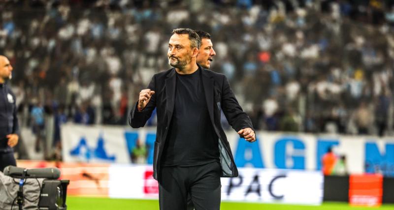  - OM - Lens : Franck Haise félicite ses joueurs 