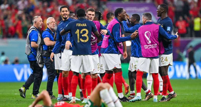  - France - Maroc : la joie des Bleus dans le vestiaire après la victoire