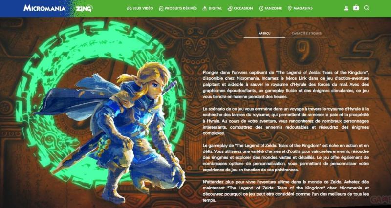  - Zelda : Tears of the Kingdom se dévoile un peu plus !