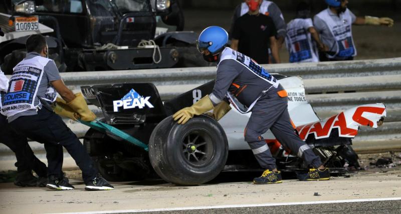  - F1 - L’épave de la Haas de Romain Grosjean accidentée au GP de Bahreïn 2020 bientôt exposée à Madrid