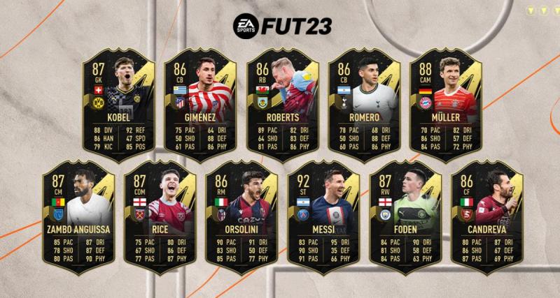  - Messi, Müller, Foden, la TOTW 18 est tombée sur FIFA 23