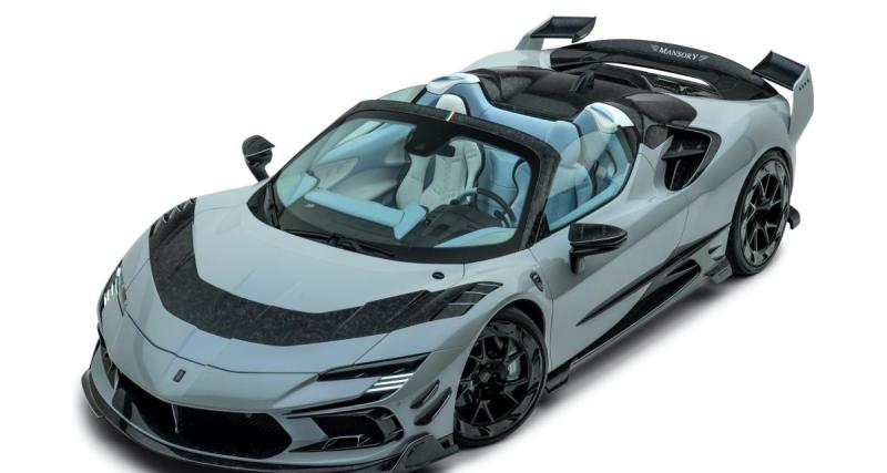  - Mansory F9XX Tempesta Celeste (2023) : préparée en profondeur, la Ferrari SF90 Spider devient radicale