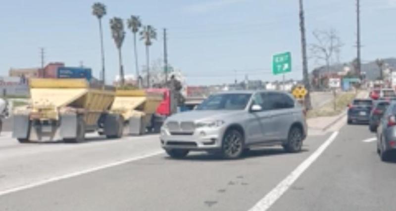  - Il veut retourner sur l'autoroute en faisant demi-tour, le pire c'est qu'il y arrive