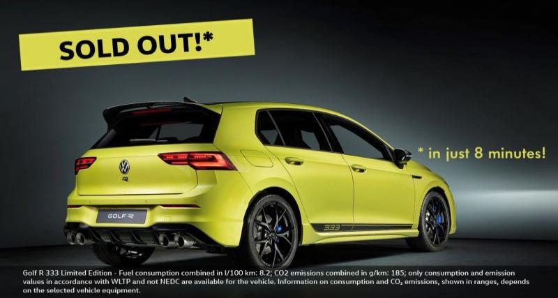  - Tous les exemplaires de la Volkswagen Golf R 333 vendus en 8 minutes malgré son tarif exorbitant