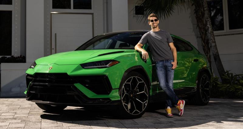  - Devenu pilote d’essai, Romain Grosjean roule dans cette Lamborghini verte au quotidien