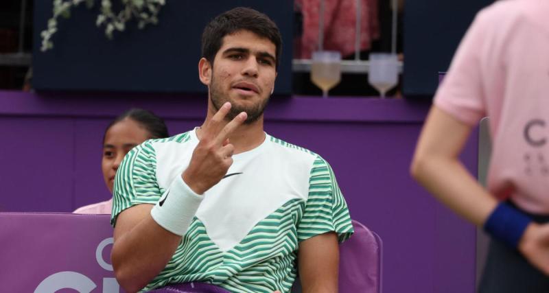  - ATP Queen’s : “j'ai eu beaucoup de mal à adapter mon tennis et mon jeu au gazon”, Carlos Alcaraz explique sa difficile entrée en lice contre Arthur Rinderknech 