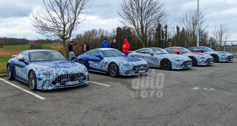  - SCOOP : un escadron de futures Mercedes-AMG GT surpris sur une aire d'autoroute