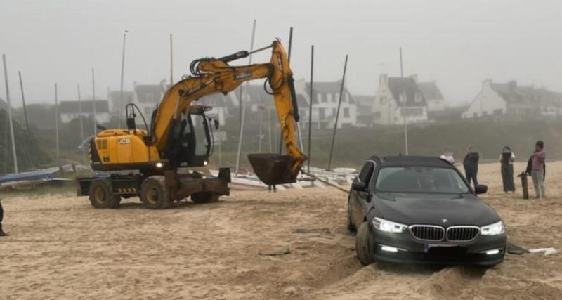  - Erreur de GPS ? Cette BMW se retrouve coincée sur une plage du Finistère