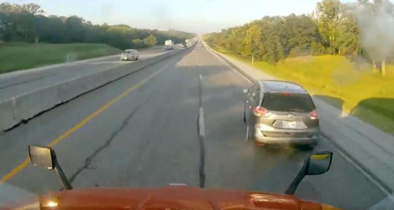  - VIDEO - Ce SUV coupe la route d’un poids lourd lancé à pleine allure, il frôle la catastrophe