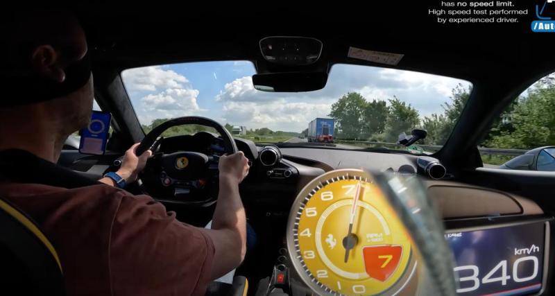  - VIDEO - Embarquez à bord d’une Ferrari F8 à plus de 340 km/h sur l’autoroute !