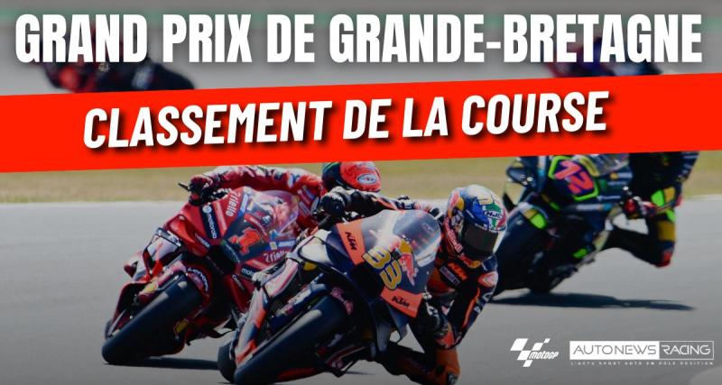  - GP de Grande-Bretagne de MotoGP - Espargaro coiffe Bagnaia dans le dernier tour, le classement de la course