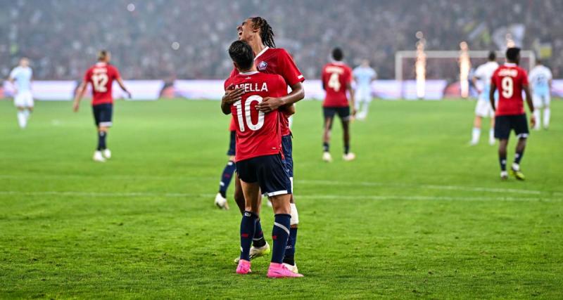  - Lille - Rijeka : Cabella félicite Leny Yoro 