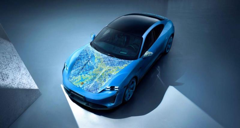  - L’artiste chinois Ding Yi transforme la Porsche Taycan Turbo S en oeuvre d’art roulante