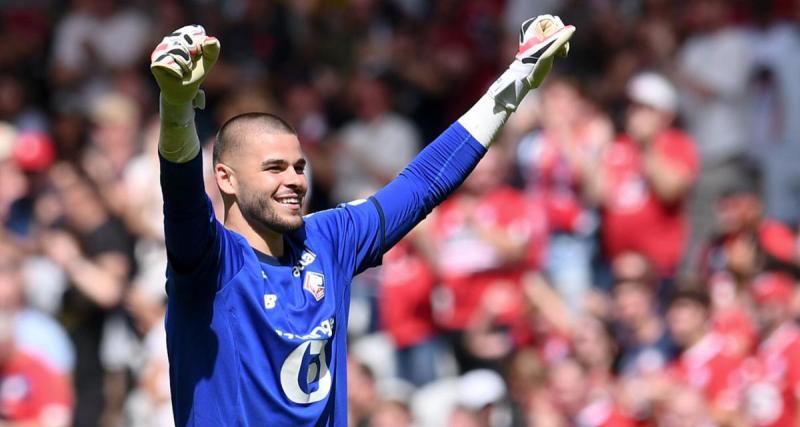  - Lille : le soulagement de Lucas Chevalier après la qualification pour la phase de groupes de Ligue Europa Conférence 