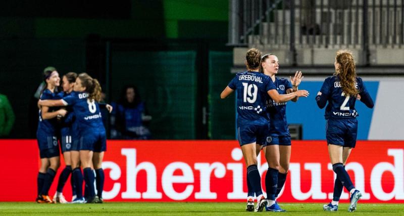  - Ligue des Champions (F) : la joie des joueuses du Paris FC au coup de sifflet final