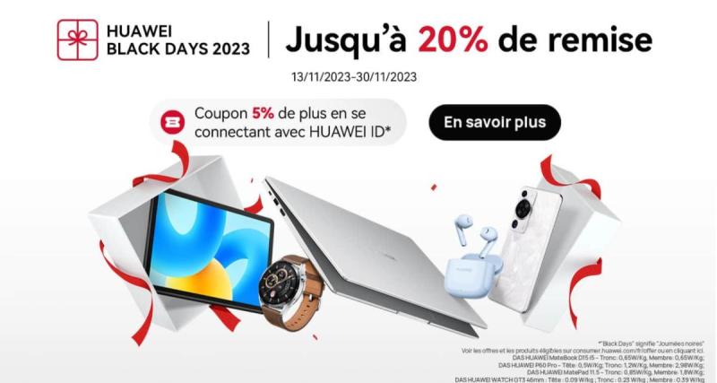  - Plus que quelques heures pour profiter du Black Friday Huawei