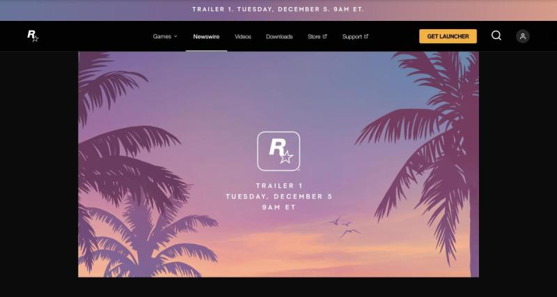  - Le site de Rockstar s'habille aux couleurs de GTA 6 