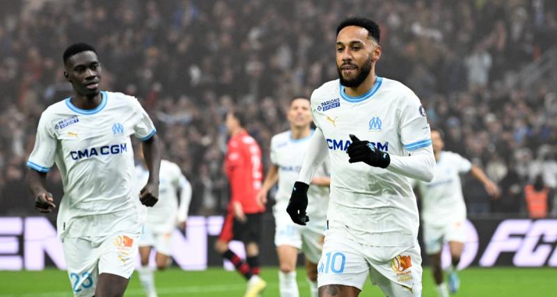  - L'OM devant à la pause face à Rennes grâce à Aubameyang