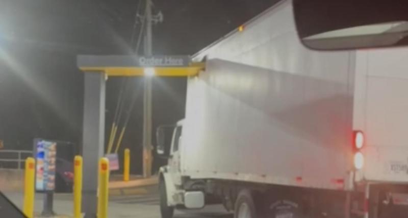  - VIDEO - Quand un poids lourd tente de se faire un petit plaisir au McDrive