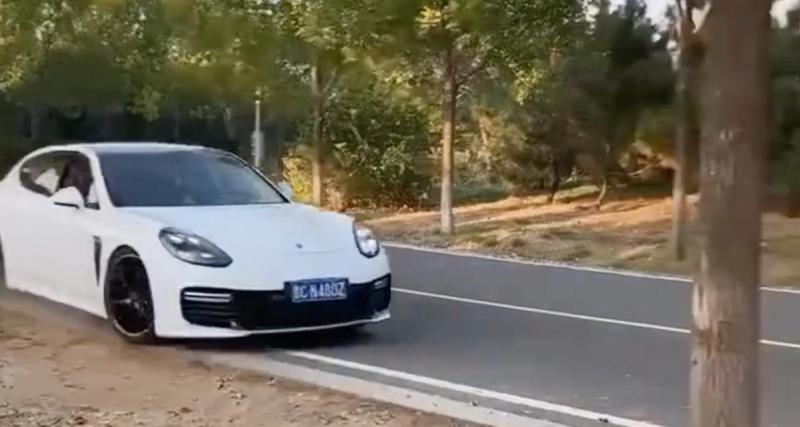  - VIDEO - Cette Porsche Panamera prend son virage trop vite et trop large, ça se termine mal pour elle