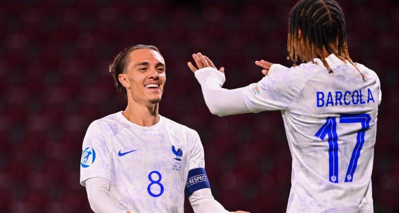  - Maxence Caqueret (OL) : "Je suis content de le voir progresser" , le milieu loue les qualités de Bradley Barcola
