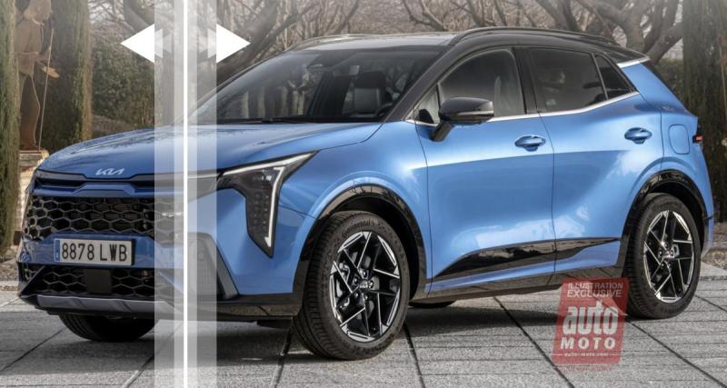 - Futur Kia Sportage restylé (2025) : faites glisser notre outil virtuel pour découvrir ses évolutions à venir
