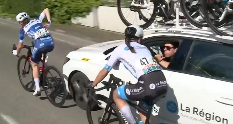  - VIDEO - Percutée par une voiture concurrente, cette cycliste professionnelle s’en sort miraculeusement bien