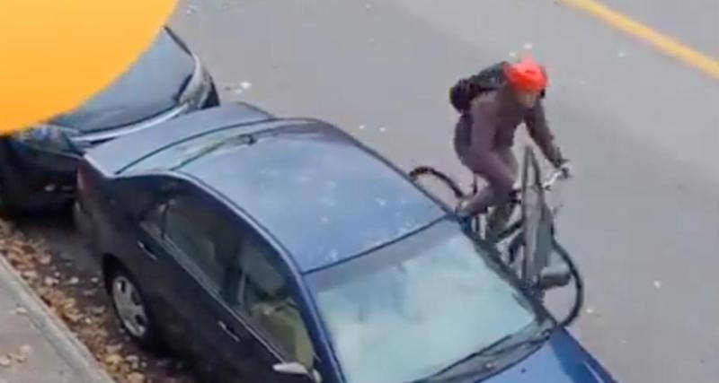  - VIDEO - Cet automobiliste ouvre sa portière sans regarder, un cycliste en fait les frais