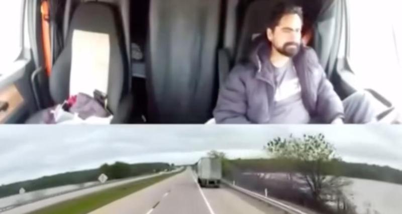  - VIDEO - Ce camionneur est fixé sur son téléphone, il le regrette rapidement