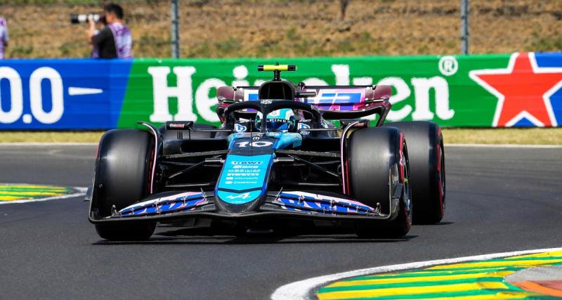  - Une Alpine au tapis durant le GP de Hongrie de F1