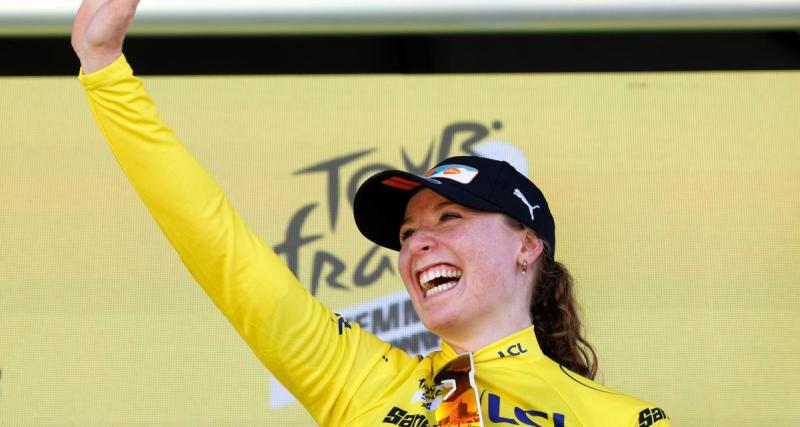  - Tour de France (F) : la joie de Kool après sa victoire lors de la 1ère étape