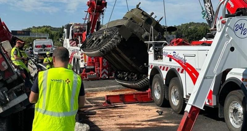  - Un char d'assaut projeté sur l'autoroute A7, scènes de chaos pour cet incident insolite