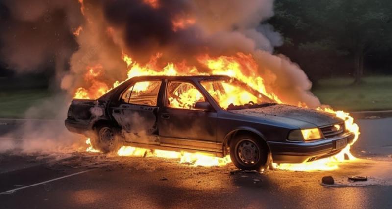  - Une voiture sans permis et un arbre en feu, tout ça pour un mégot mal éteint !