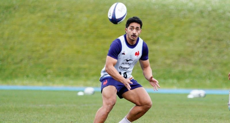  - XV de France : Moefana à l'entraînement avec ses coéquipiers à Marcoussis