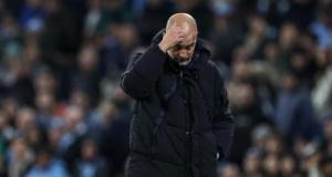 Manchester City : tuméfié, Guardiola ironise sur ses inquiétantes griffures