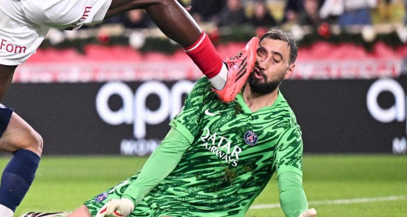  - PSG : les images hallucinantes du visage de Donnarumma à Monaco