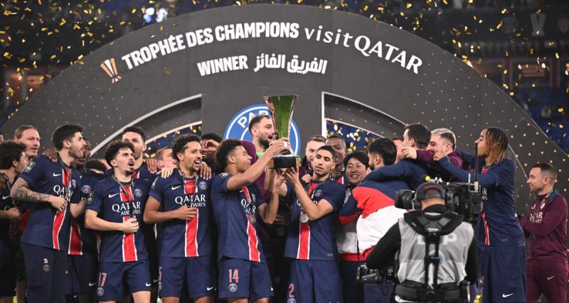  - Trophée des Champions : la joie des joueurs du PSG après la victoire contre Monaco 