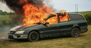 Il veut retoucher la carrosserie de sa voiture avec un chalumeau... il y met le feu