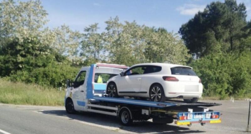  - Flashé en grand excès de vitesse, sa Volkswagen Sirocco repart directement sur le dos de la fourrière