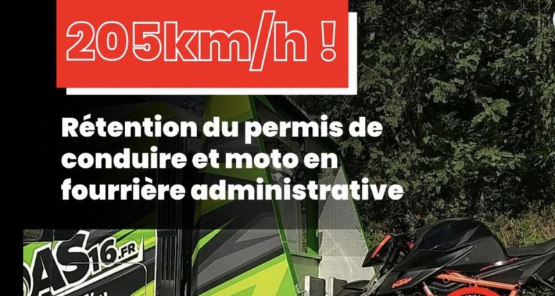  - Flashé à plus de 200 km/h au guidon d’une puissante moto, ce conducteur revenait d’un voyage entre amis… Un accueil mémorable