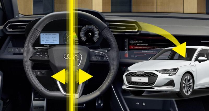  - Future Audi A3 restylée : faites glisser votre curseur de gauche à droite pour découvrir les évolutions de sa planche de bord