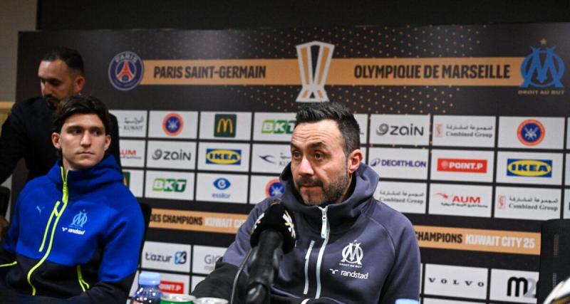 PSG - OM : De Zerbi tacle la presse et veut sauver le soldat Balerdi