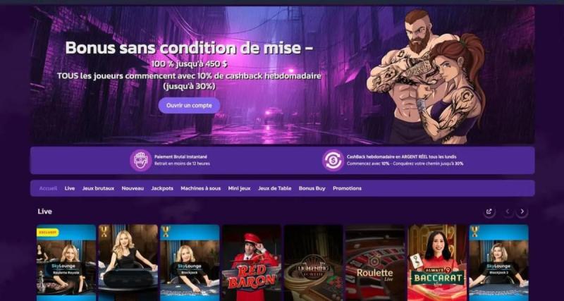  - Brutal Casino - Bonus 100% jusqu'à 300€ - Avis des joueurs