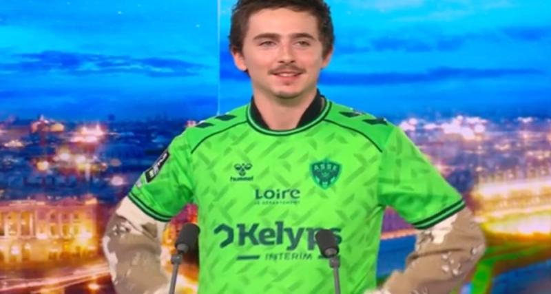  - Saint-Étienne : le quatrième maillot dévoilé par l'acteur Timothée Chalamet au JT de TF1