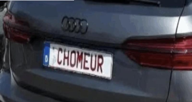  - Au volant d'une berline à 150 000 €, il installe une plaque « CHÔMEUR »