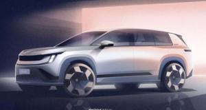 Premiers croquis officiels avant la présentation du Skoda Peaq, le nouveau SUV électrique tchèque à 7 places